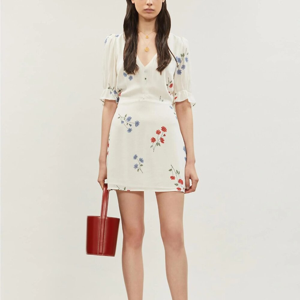 REFORMATION Brielle floral-print crepe mini dress (size 6)